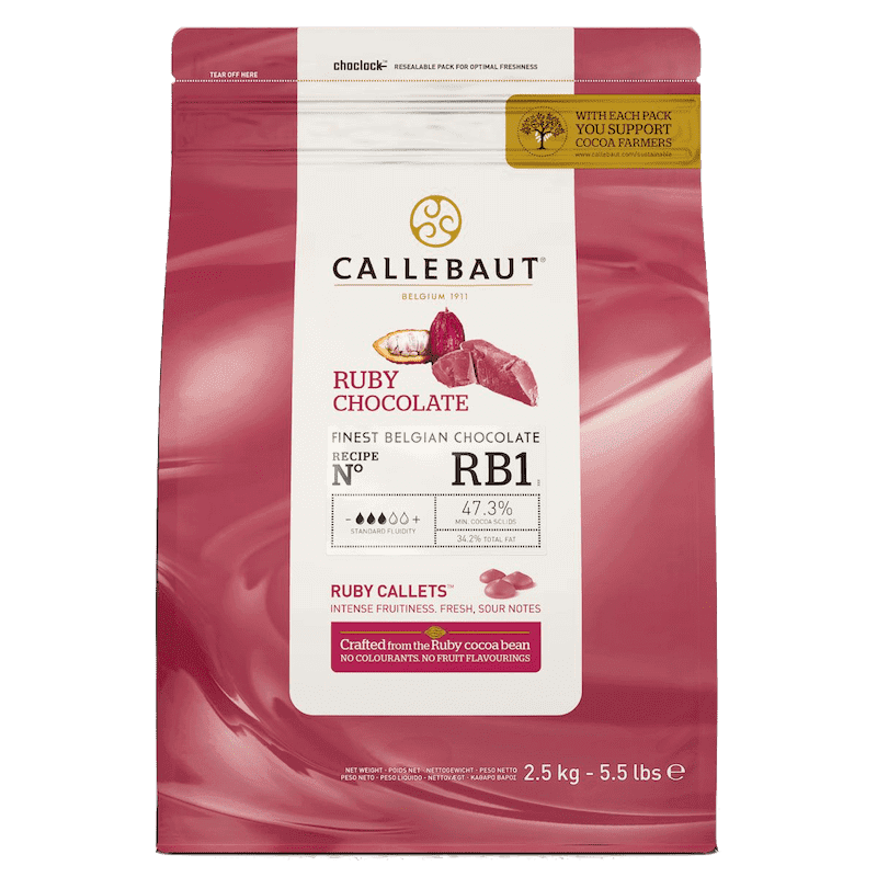 Ruby Chokolade Callebaut 47,3% 2,5 kg.