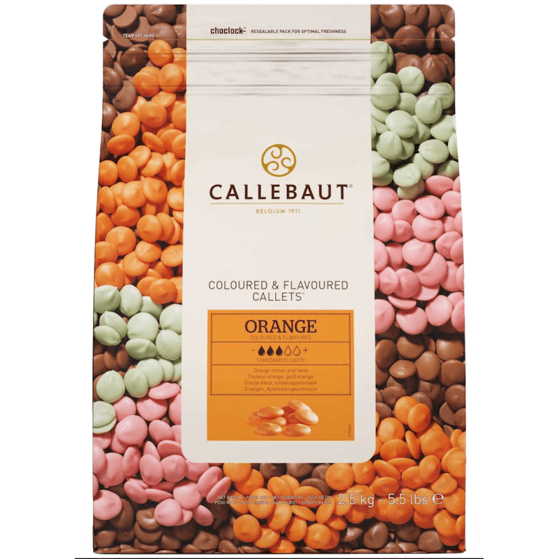 Orange Chokoladeovertræk - Callebaut 2,5 kg.