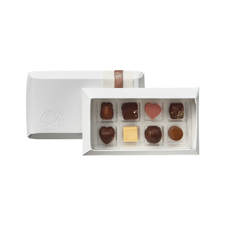 fyldt Chokoladeæske - Ole Chokolade 8 stykker fyldt Chokoladeæske - Ole Chokolade 8 stykker