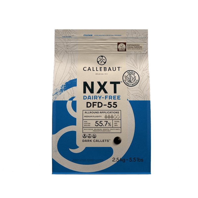Mørk Chokolade Overtræk - Laktosefri og Vegansk - NXT Dairy Free 55,7% 2,5 kg - Barry Callebaut