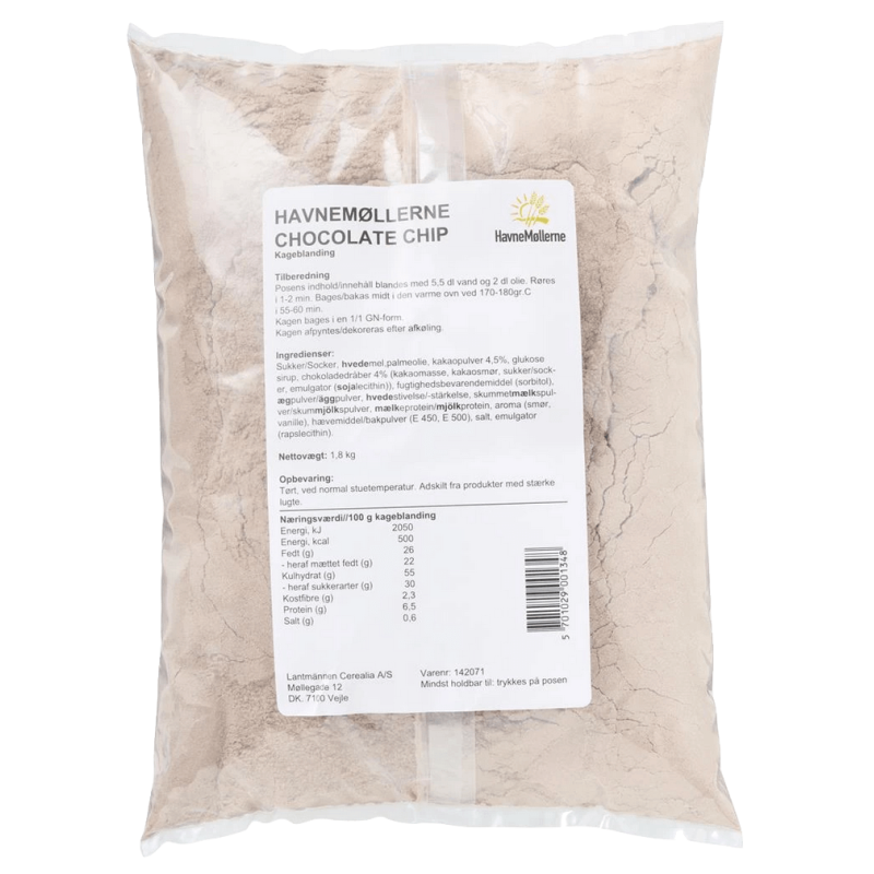Chokolate Chip Kageblandig &nbsp;- kagemiks 1,8 kg.