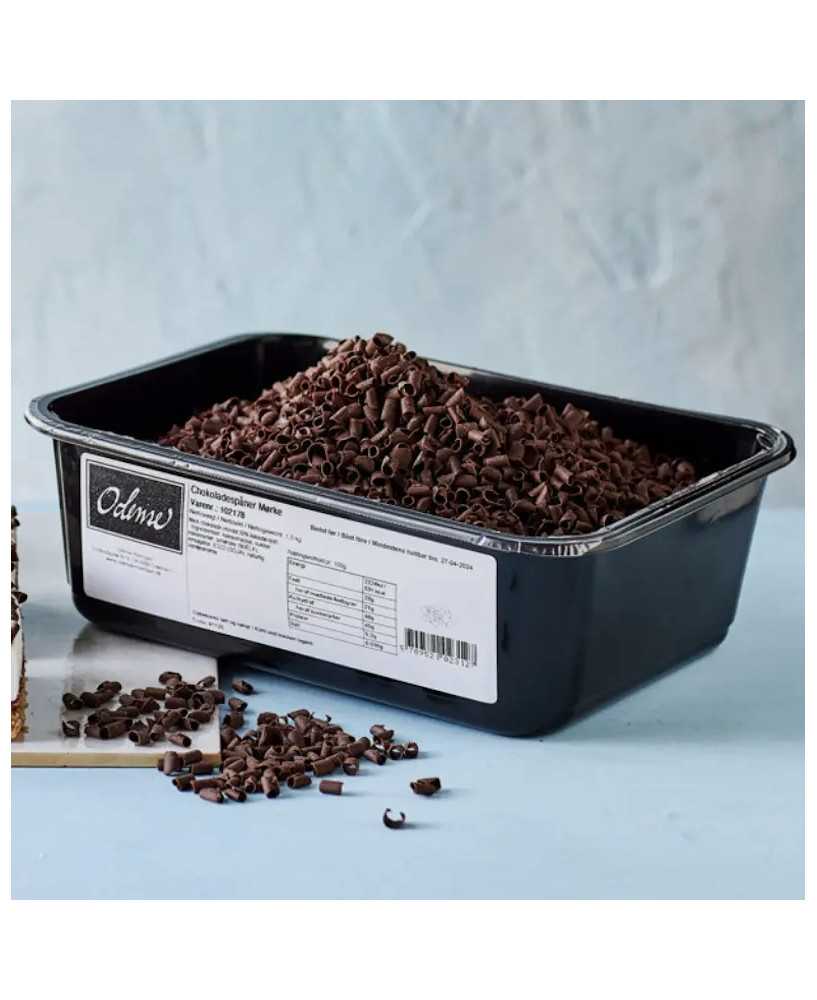 Mørke Chokoladespåner 1,5 kg - Odense Mørke Chokoladespåner 1,5 kg - Odense