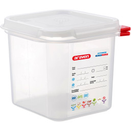 Lufttæt Opbevaringsbøtte M. Låg - 1/6 Gn 2.6ltr - H15cm - Araven