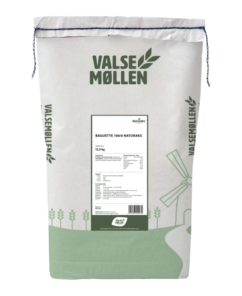 Baguette Melblanding 100/0 NaturAks 12,5kg - Valsemøllen