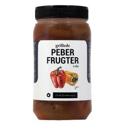 Grillede Peberfrugter i Solsikkeolie 1,1 kg.