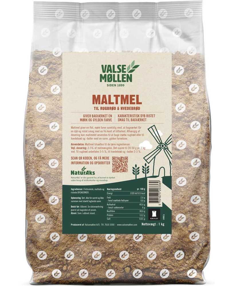 Maltmel 1 Kg. til Rugbrød og Hvedebrød - Valsemøllen Naturaks Maltmel 1 Kg. til Rugbrød og Hvedebrød - Valsemøllen Naturaks
