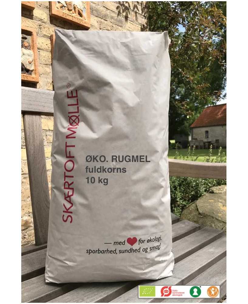 Fuldkornsrugmel Økologisk 10 kg. Skærtoft Mølle