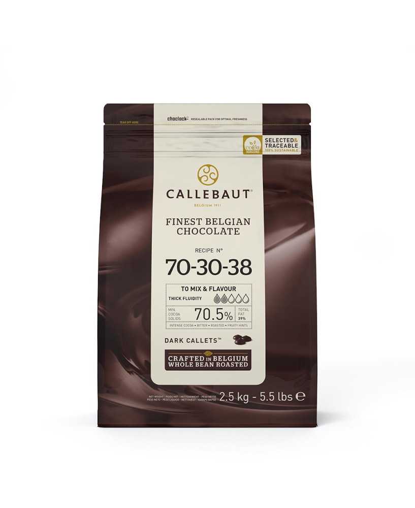 Chokolade Mørk 70,5 % 2,5 kg - Barry Callebaut