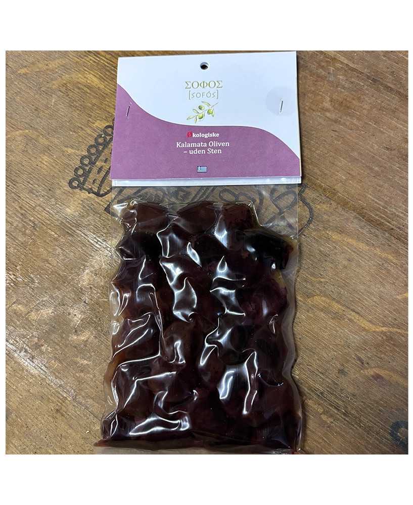 Kalamata Snack Oliven Økologisk uden Sten 100g - Sofos Kalamata Snack Oliven Økologisk uden Sten 100g - Sofos