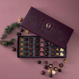 Fyldt JuleChokolade i Juleæske m. 36 stk - Ole Chokolade