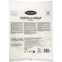 Hvedetortilla Ø25 cm 12 stk. - Santa Maria