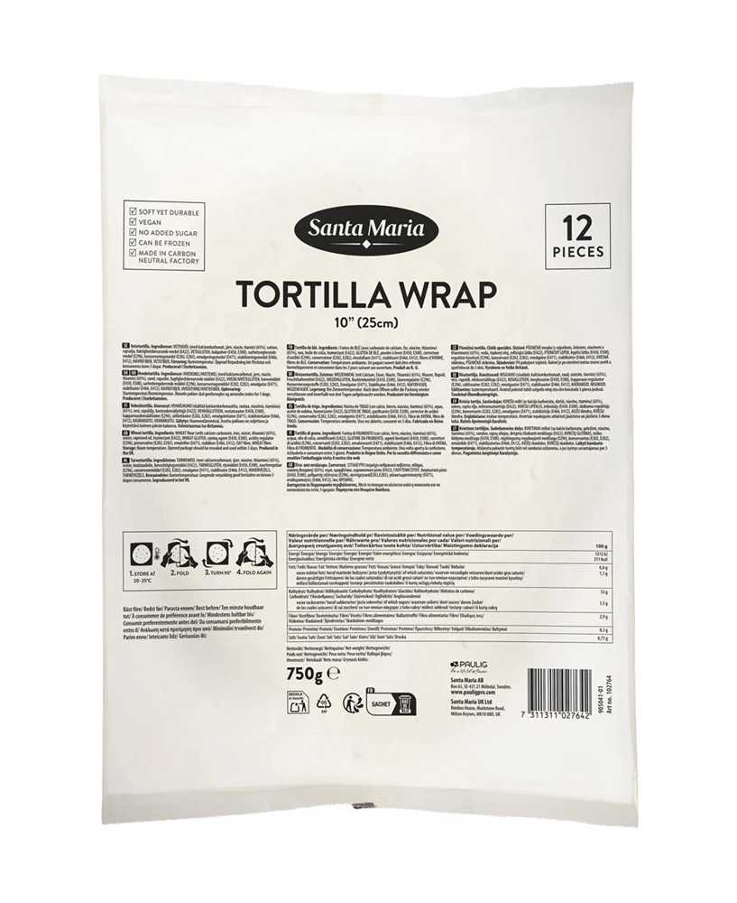 Hvedetortilla Ø25 cm 12 stk. - Santa Maria Hvedetortilla Ø25 cm 12 stk. - Santa Maria