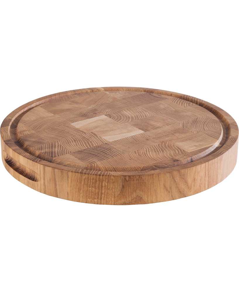 Skærebræt - Skæreplanke Egetræ ø33 cm x H4,5 cm - Aps