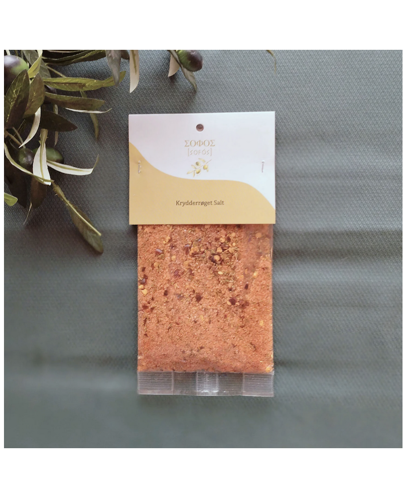 Krydderrøget Salt 100g - Greek Smoked Salt - Sofos Krydderrøget Salt 100g - Greek Smoked Salt - Sofos