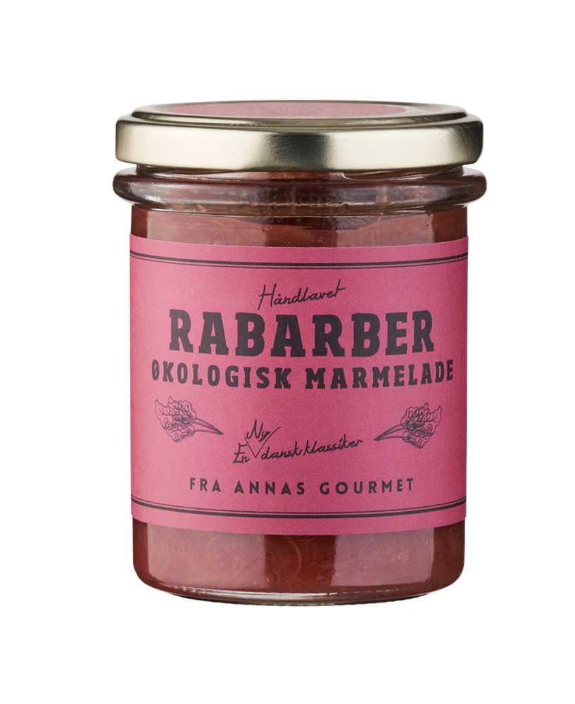 Rabarbermarmelade Økologisk 200g - Annas Gourmet Rabarbermarmelade Økologisk 200g - Annas Gourmet