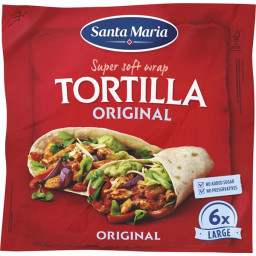 Hvedetortilla Store Ø25 cm 6 stk. - Santa Maria