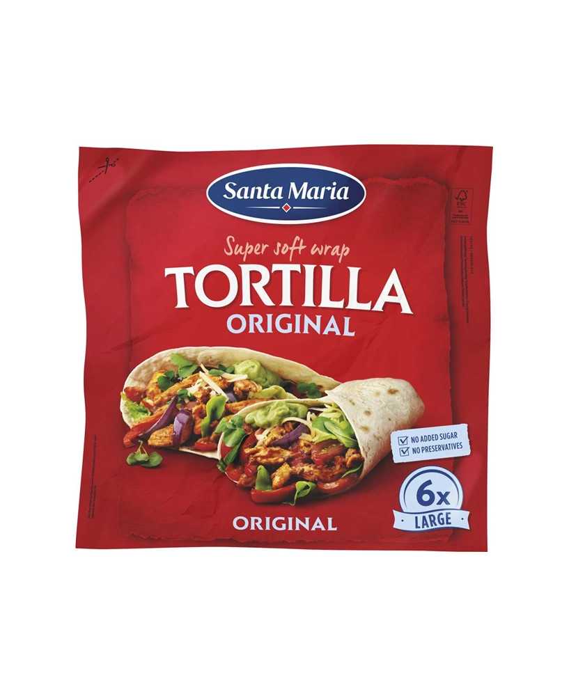 Hvedetortilla Store Ø25 cm 6 stk. - Santa Maria